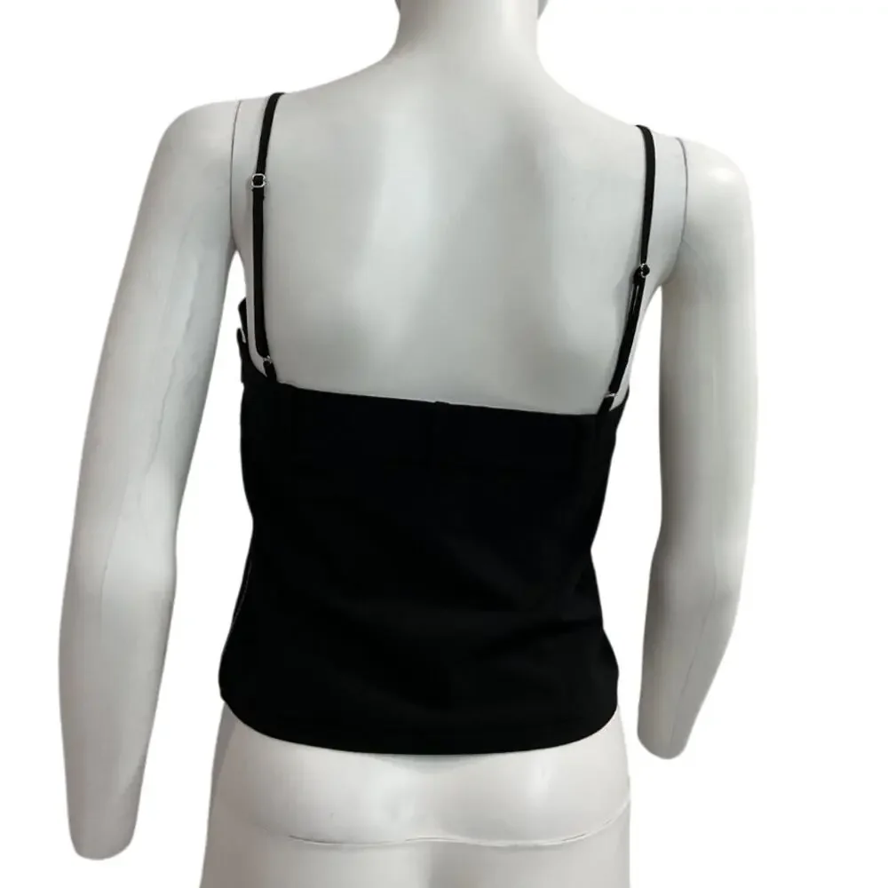 Nonchalant Label Sleek Black Ryder Top Size S